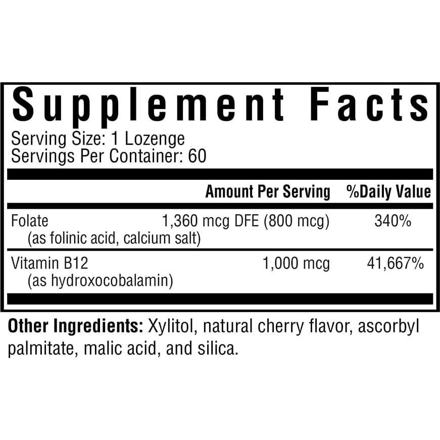 Suplemento Vegano B12 Hydroxo Buscando Salud 1000 mcg + Ácido Fólico 800 mcg (60 pastillas)