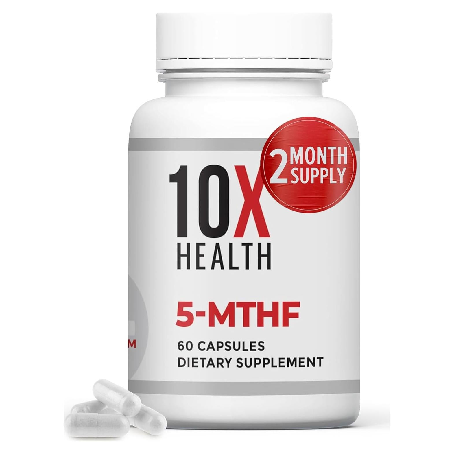 Suplemento Metilfolato 5-MTHF 10X Health - 60 Cápsulas