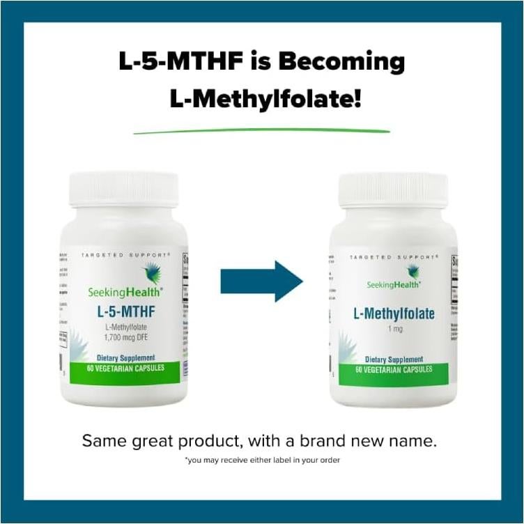 Suplemento de Folato Metílico Seeking Health L-5-MTHF 1700 mcg