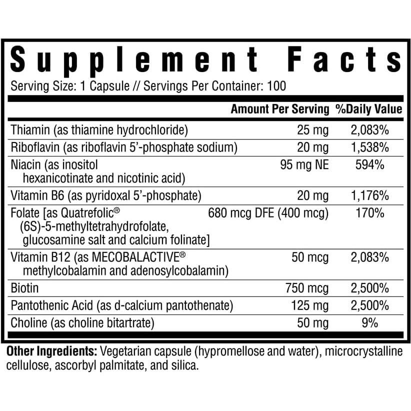 Suplemento Complejo de Vitamina B Seeking Health 100 Cápsulas