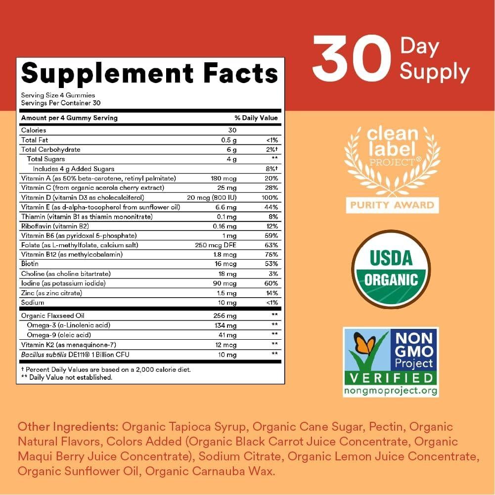 Gominolas Prenatales Orgánicas SmartyPants 120 Unidades