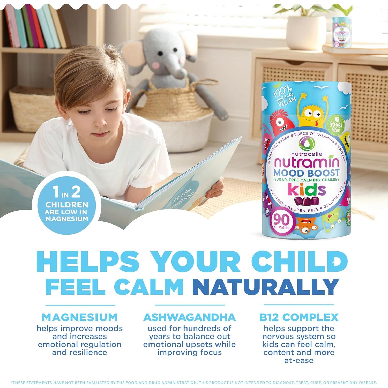 Gomitas Calmantes Veganas Nutramin Niños 90 ct - Sin Azúcar