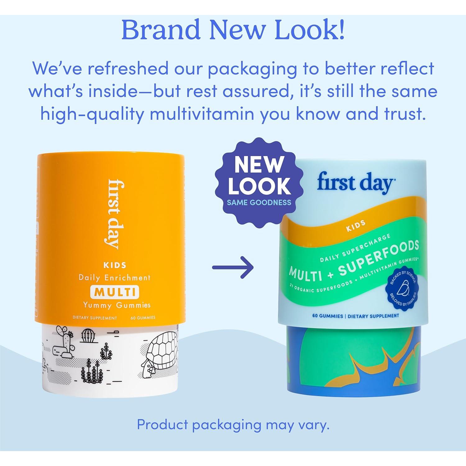 Gomitas Multivitamínicas para Niños Primer Día 4+ - Fresa y Naranja