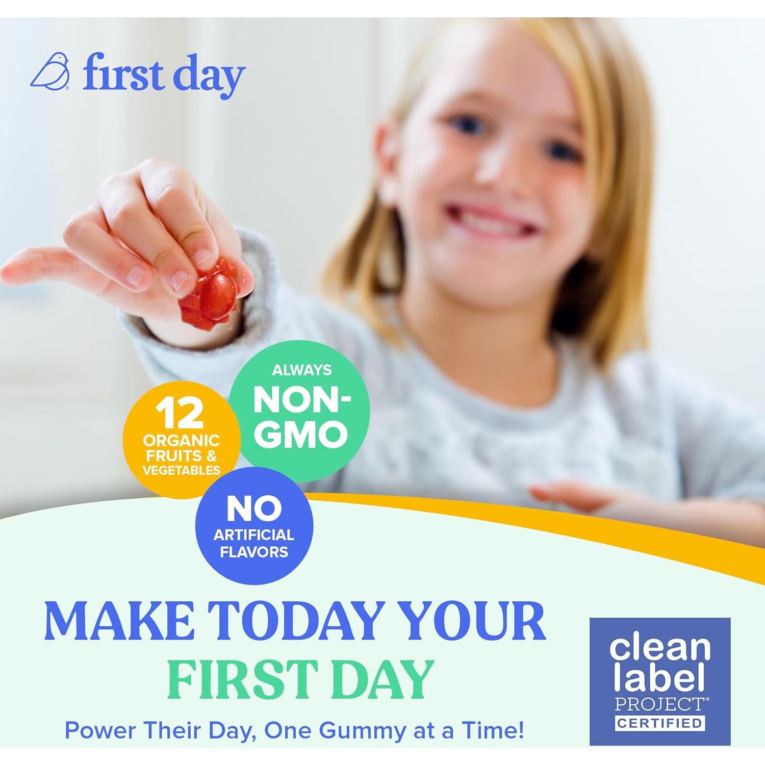 Gomitas Multivitamínicas para Niños Primer Día 4+ - Fresa y Naranja