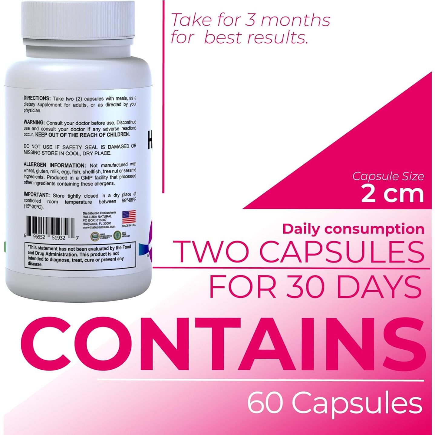 Multivitamínico para Mujeres Hallusa Natural - 60 Cápsulas