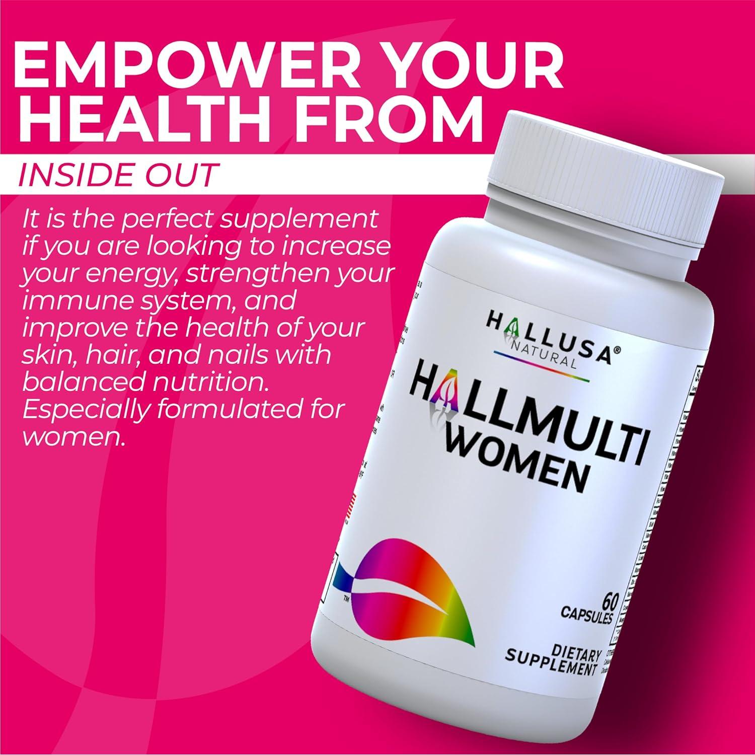 Multivitamínico para Mujeres Hallusa Natural - 60 Cápsulas