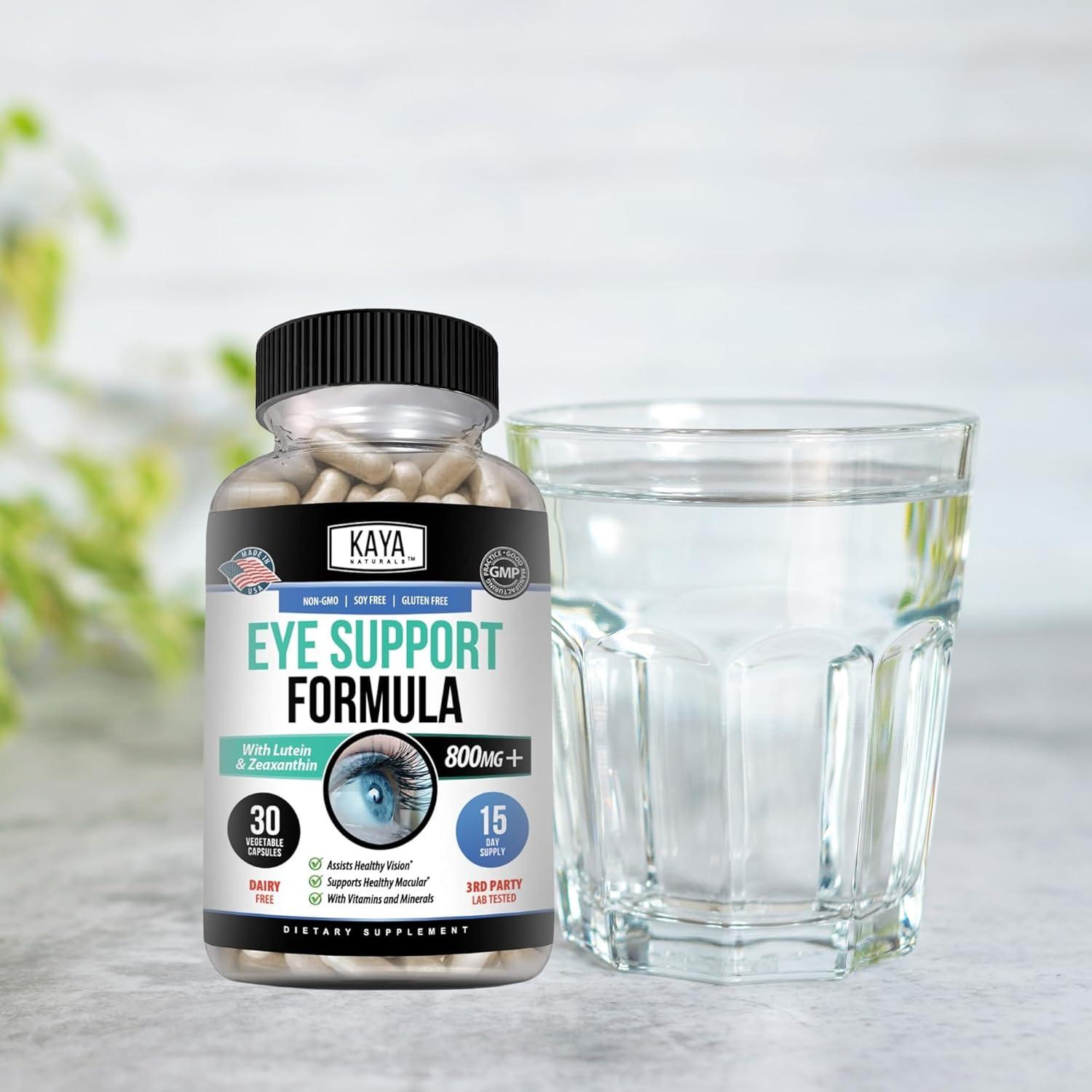 Suplemento Ocular Kaya Naturals 800 mg Luteína y Zeaxantina 30 Cápsulas