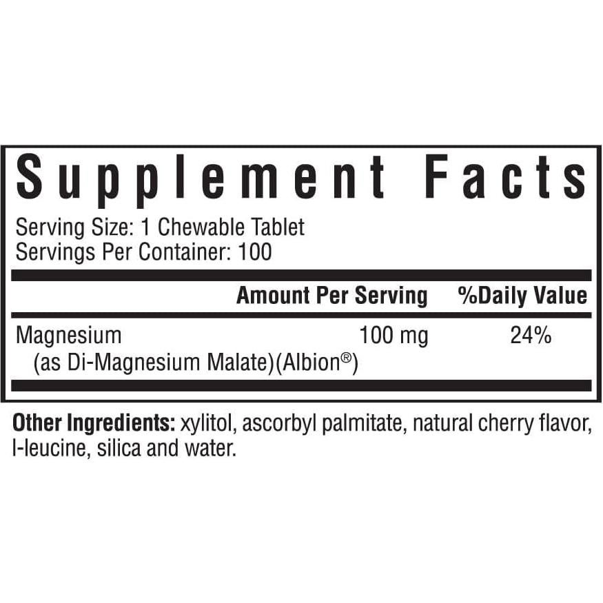 Tableta Masticable de Magnesio Malato Seeking Health 100 mg - 100 Pastillas