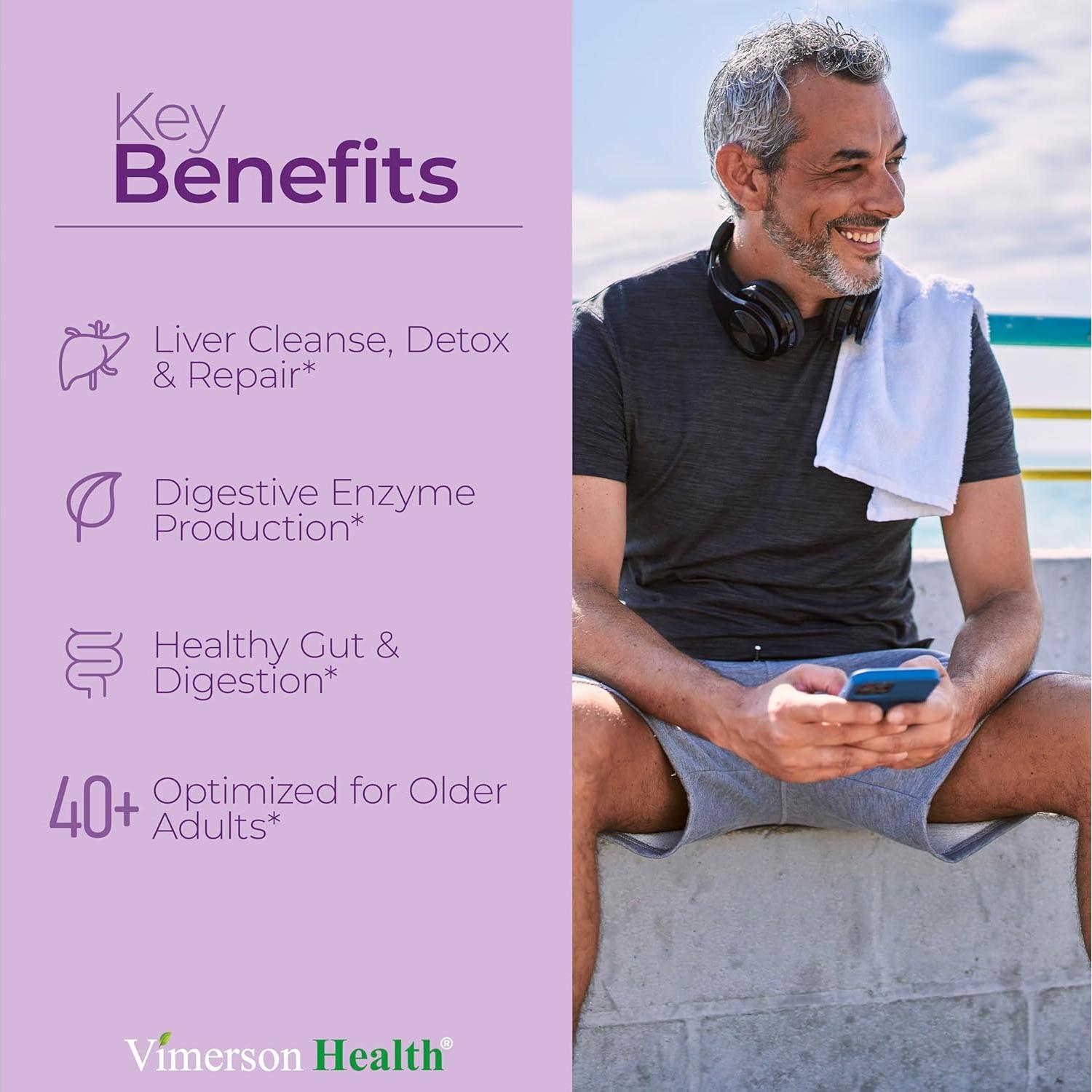 Suplemento Hepático Vegano Vimerson Health 60 Cápsulas 40+