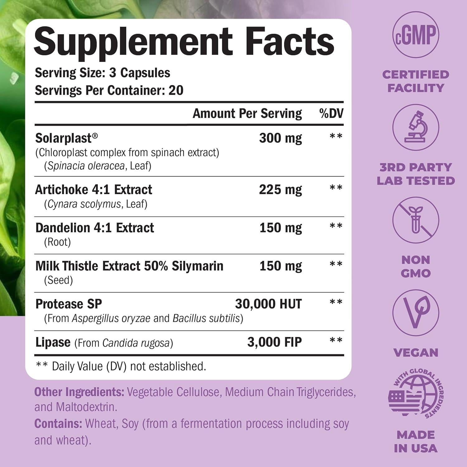 Suplemento Hepático Vegano Vimerson Health 60 Cápsulas 40+