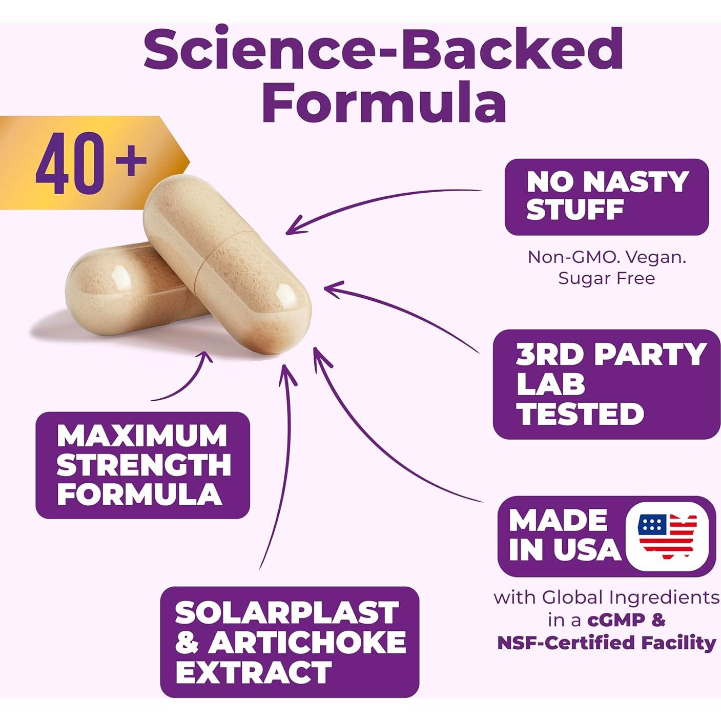 Suplemento Hepático Vegano Vimerson Health 60 Cápsulas 40+