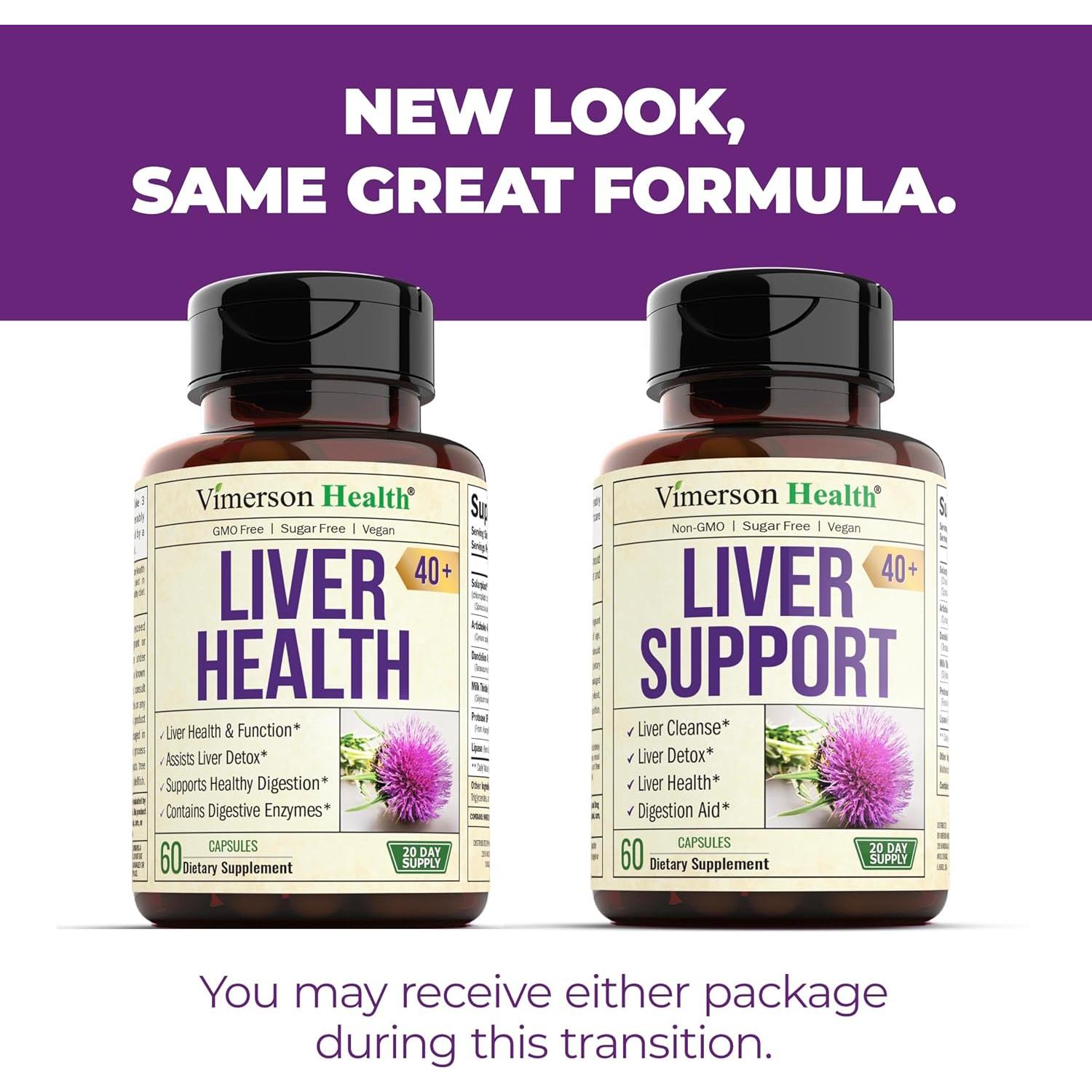 Suplemento Hepático Vegano Vimerson Health 60 Cápsulas 40+