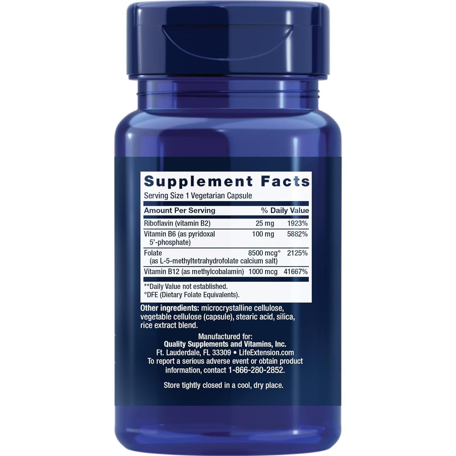 Suplemento Vitamina B Life Extension Homocysteine Resist 60 Cápsulas