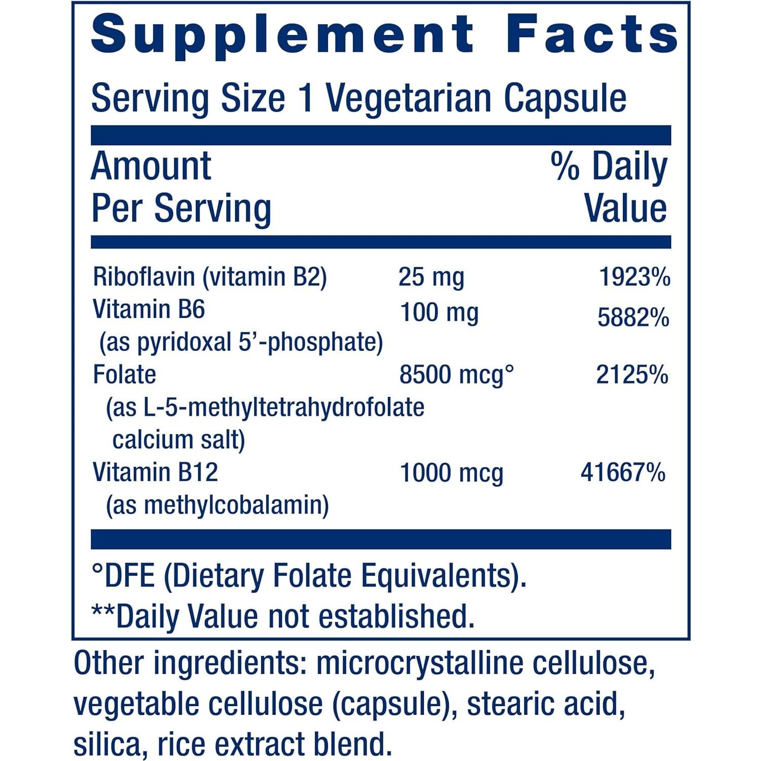 Suplemento Vitamina B Life Extension Homocysteine Resist 60 Cápsulas
