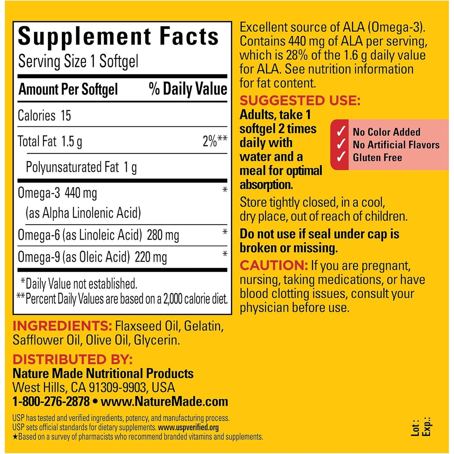 Nature Made Triple Omega 3-6-9 Suplemento 150 Cápsulas Blandas