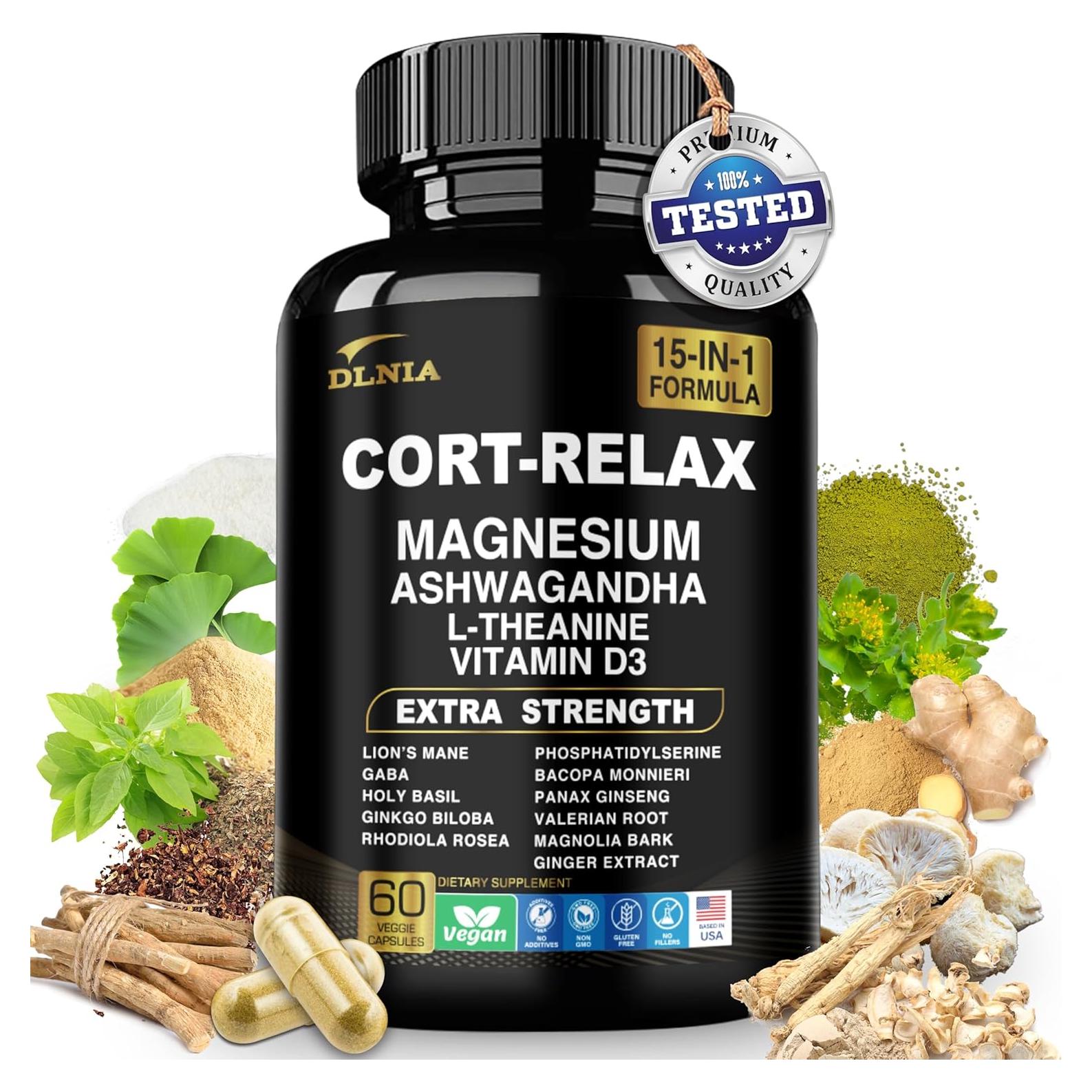 Suplemento DLNIA Super Calm 15-en-1 con Magnesio y Ashwagandha