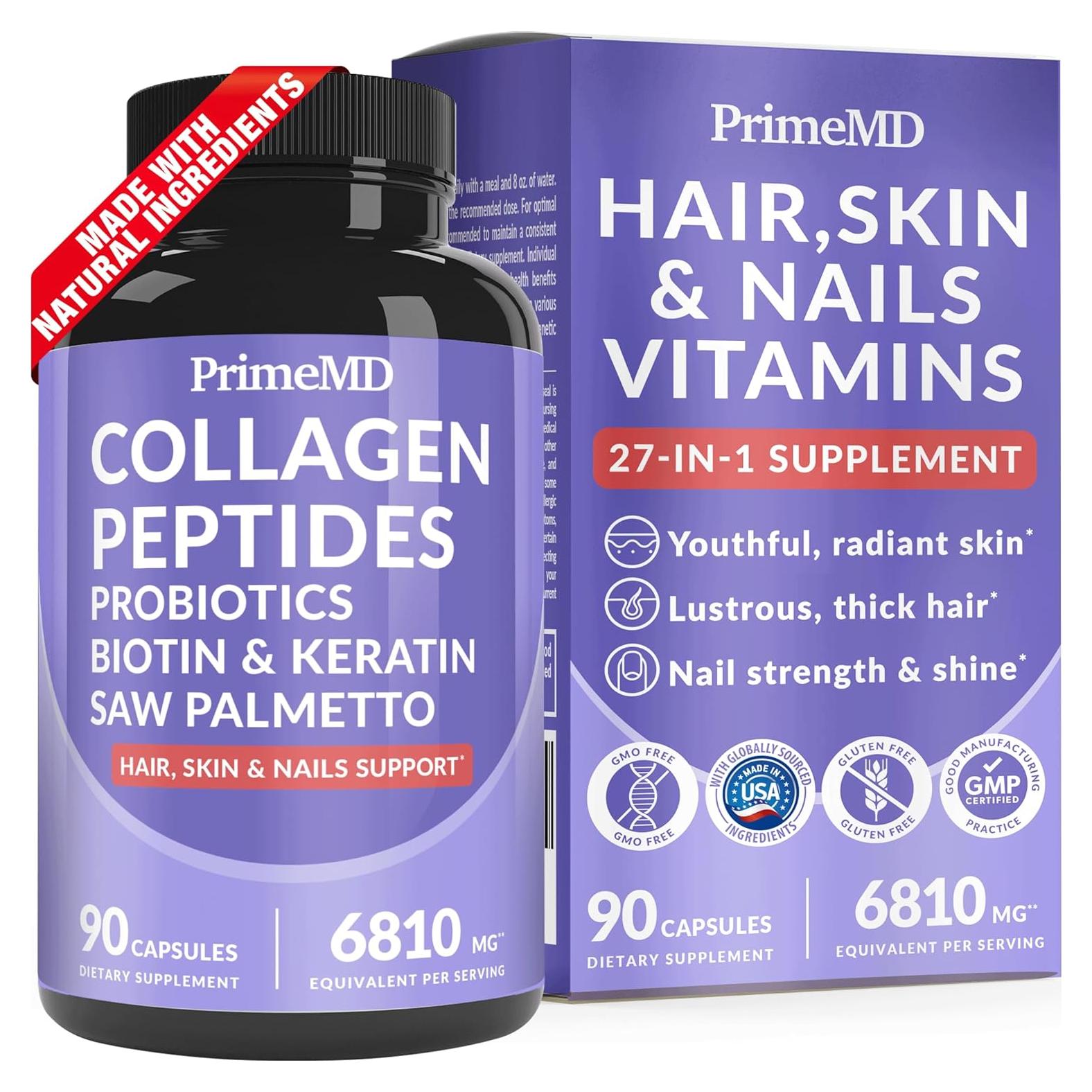 Vitaminas para Cabello, Piel y Uñas PrimeMD 90 Cápsulas