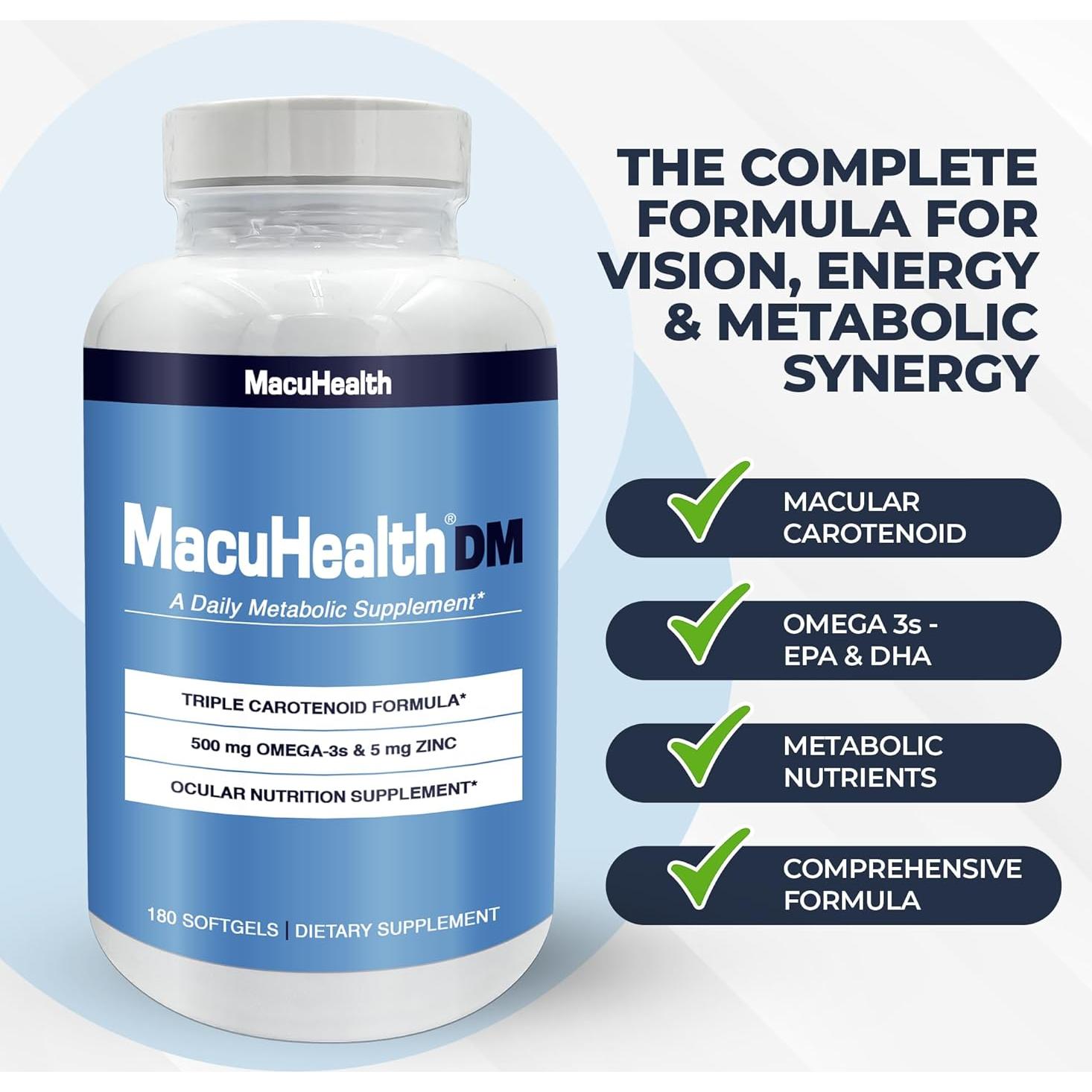 Suplemento Nutricional MacuHealth Omega-3 y Carotenoides 180 Softgels