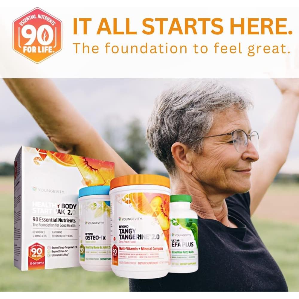 Youngevity Paquete de Inicio Cuerpo Saludable 2.0 - 60 Minerales, 16 Vitaminas, 12 Aminoácidos