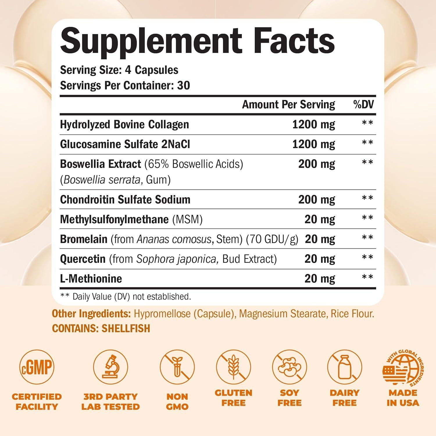 Suplemento Articular Vimerson Health 120 Cápsulas Glucosamina