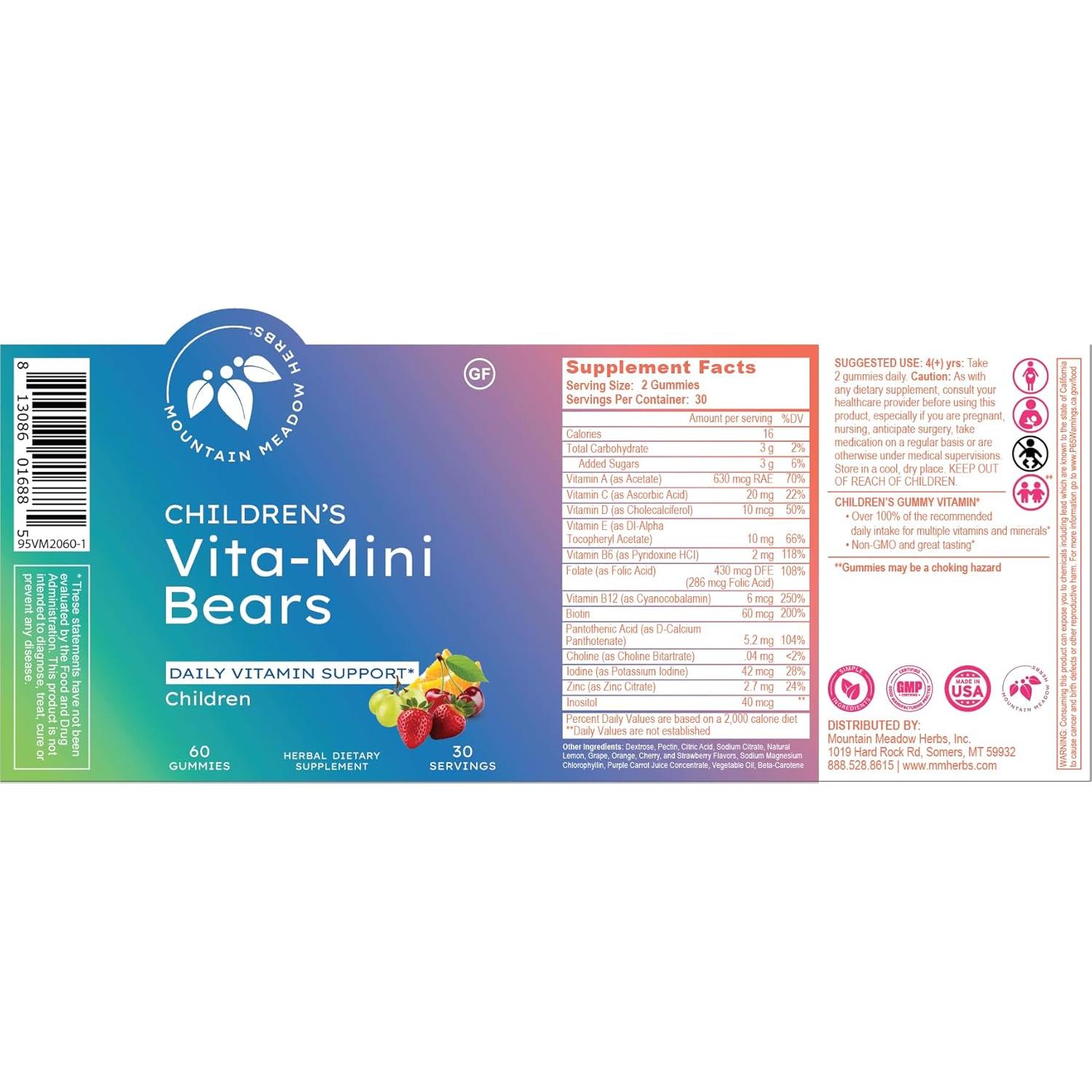 Gominolas Multivitamínicas Vita-Mini Mountain Meadow 60 unidades