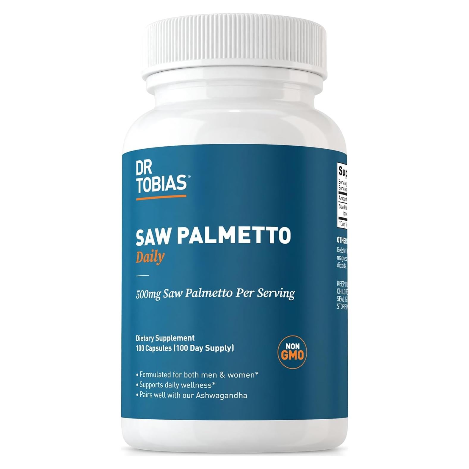 Suplemento Saw Palmetto Dr. Tobias 500mg - 100 Cápsulas
