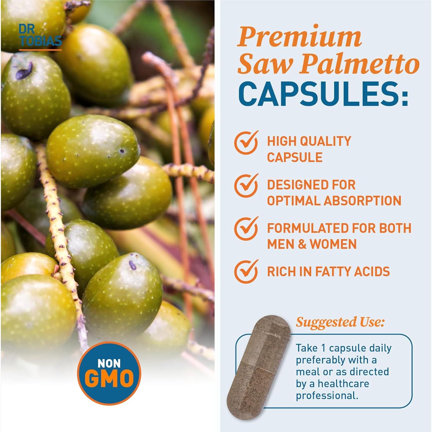 Suplemento Saw Palmetto Dr. Tobias 500mg - 100 Cápsulas