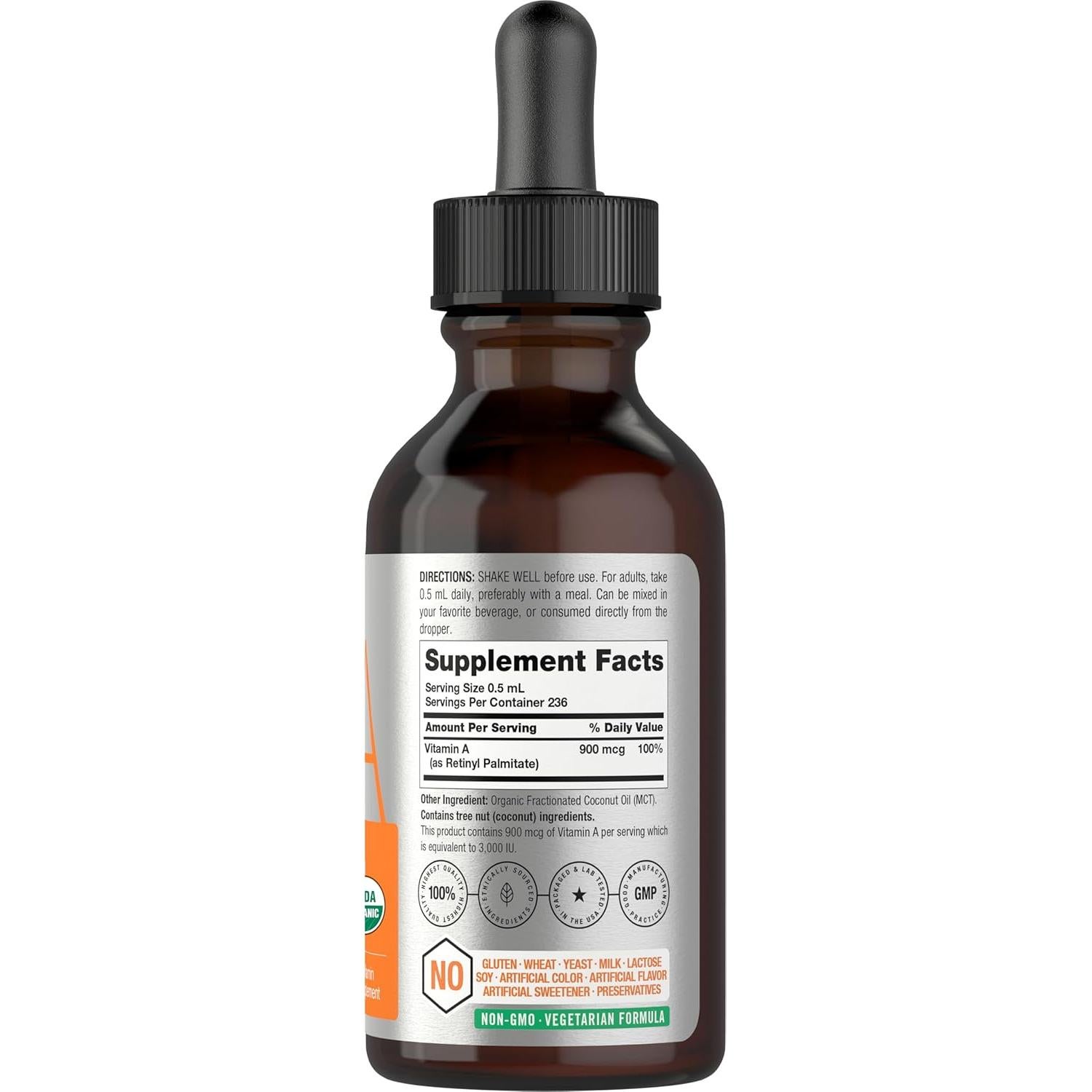 Vitamina A Líquida Horbäach 118 ml con Aceite MCT Orgánico