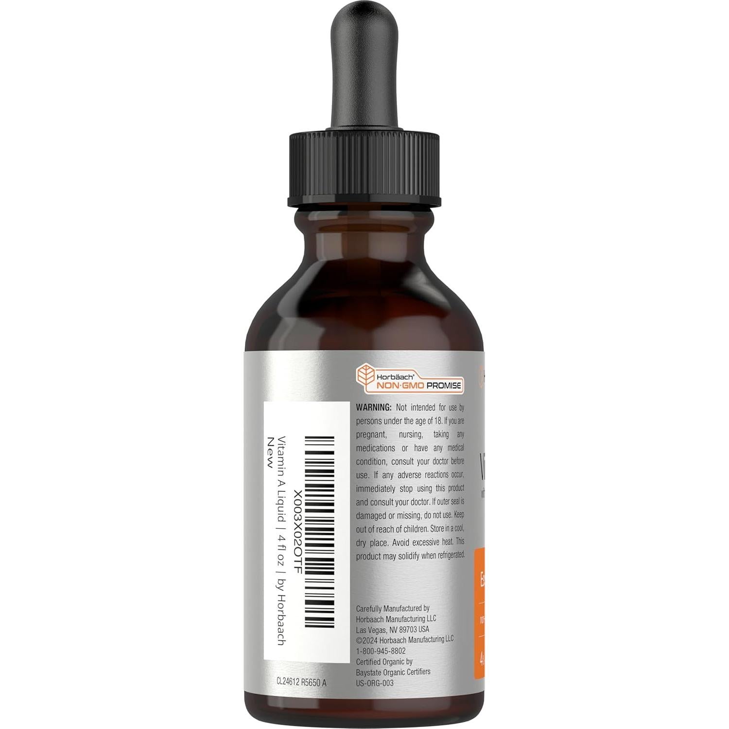 Vitamina A Líquida Horbäach 118 ml con Aceite MCT Orgánico