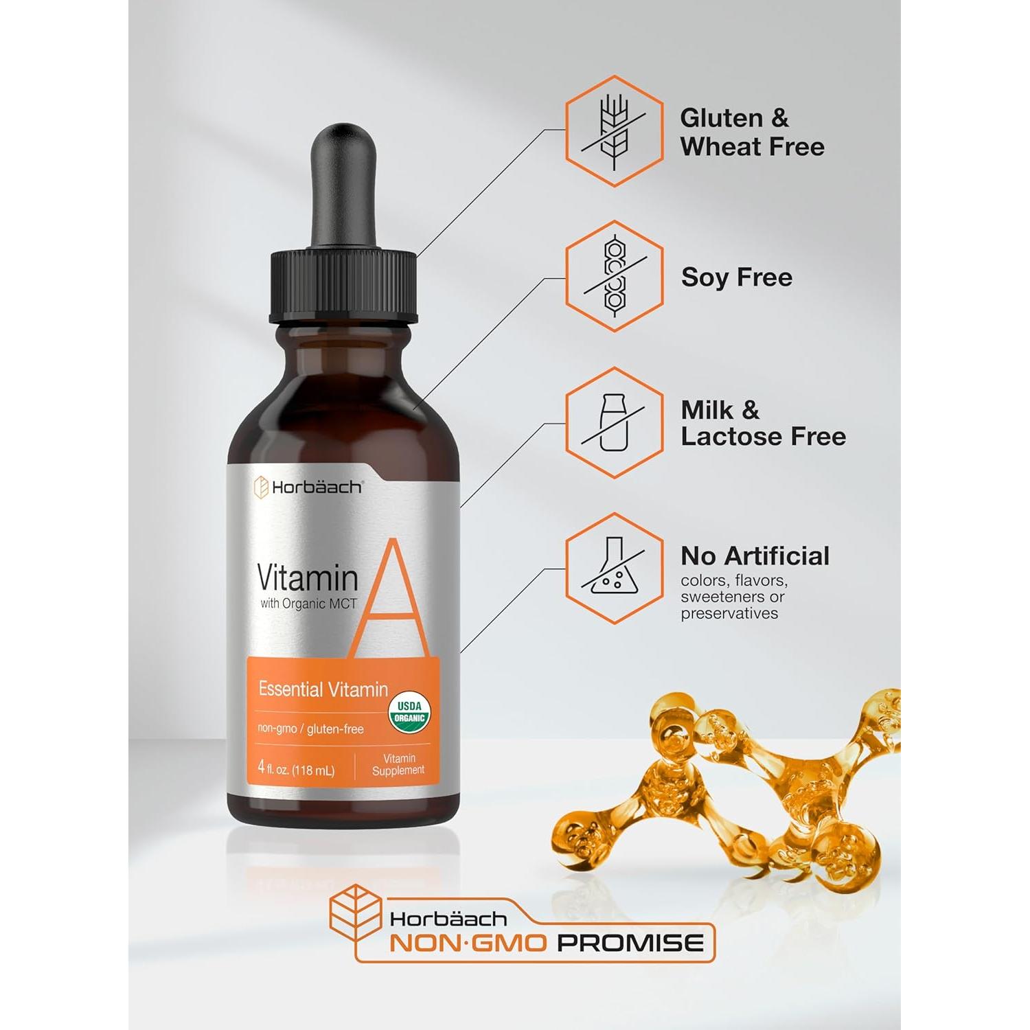 Vitamina A Líquida Horbäach 118 ml con Aceite MCT Orgánico