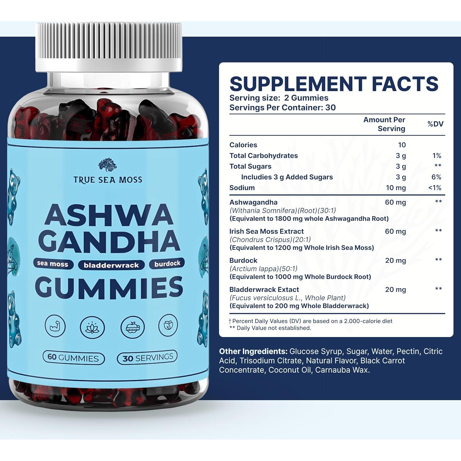 Gomitas de Musgo Marino Veganas TRUE SEA MOSS 60 Unidades