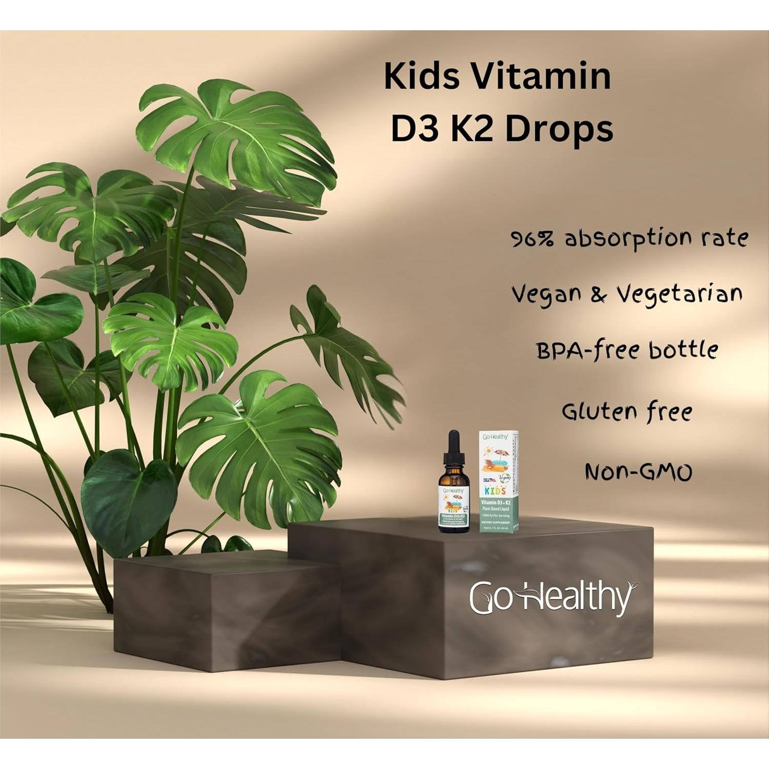 Gotas Líquidas de Vitamina D3 K2 Go Healthy Kids - 30ml