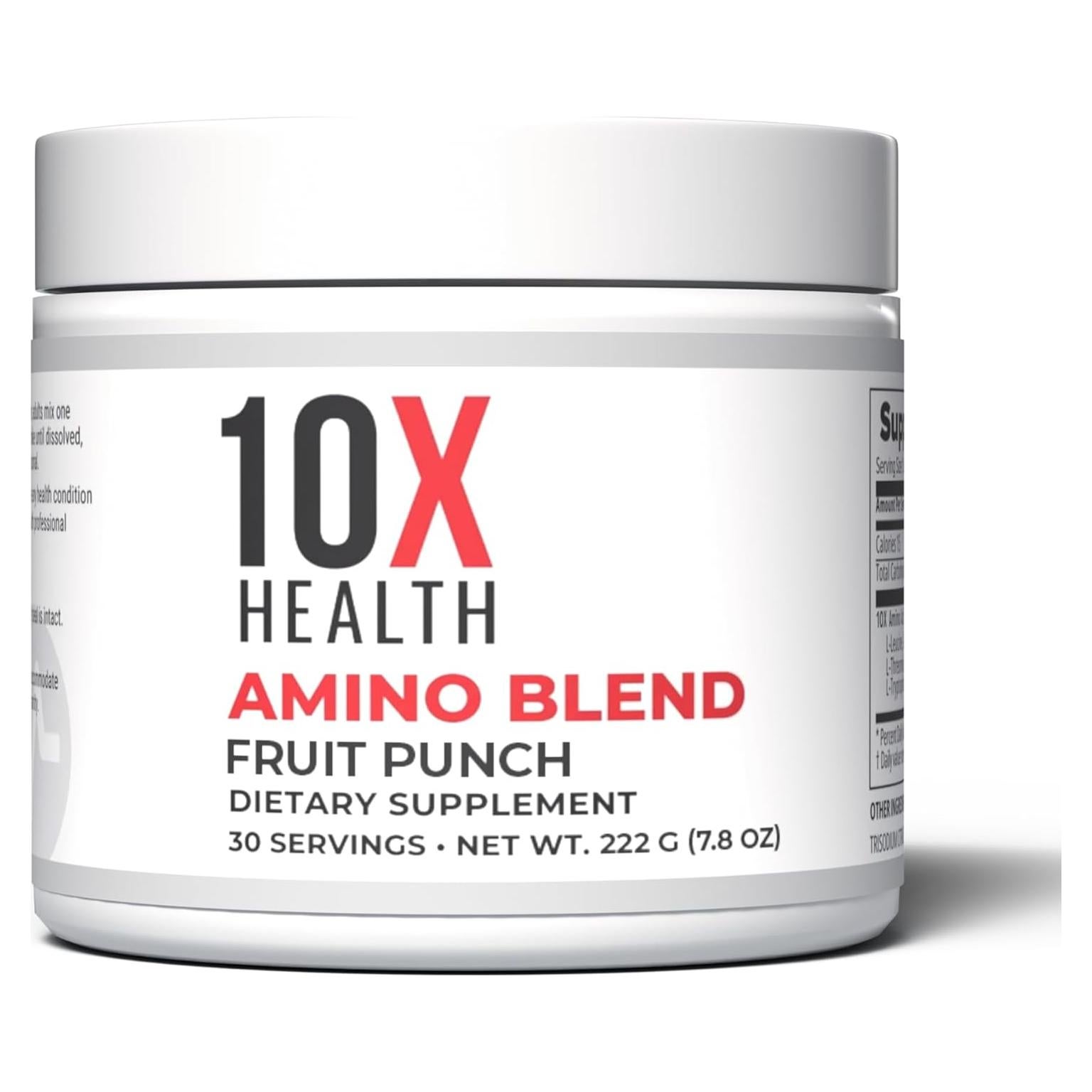 Suplemento de Aminoácidos 10X Salud Ponche de Frutas 30 Porciones