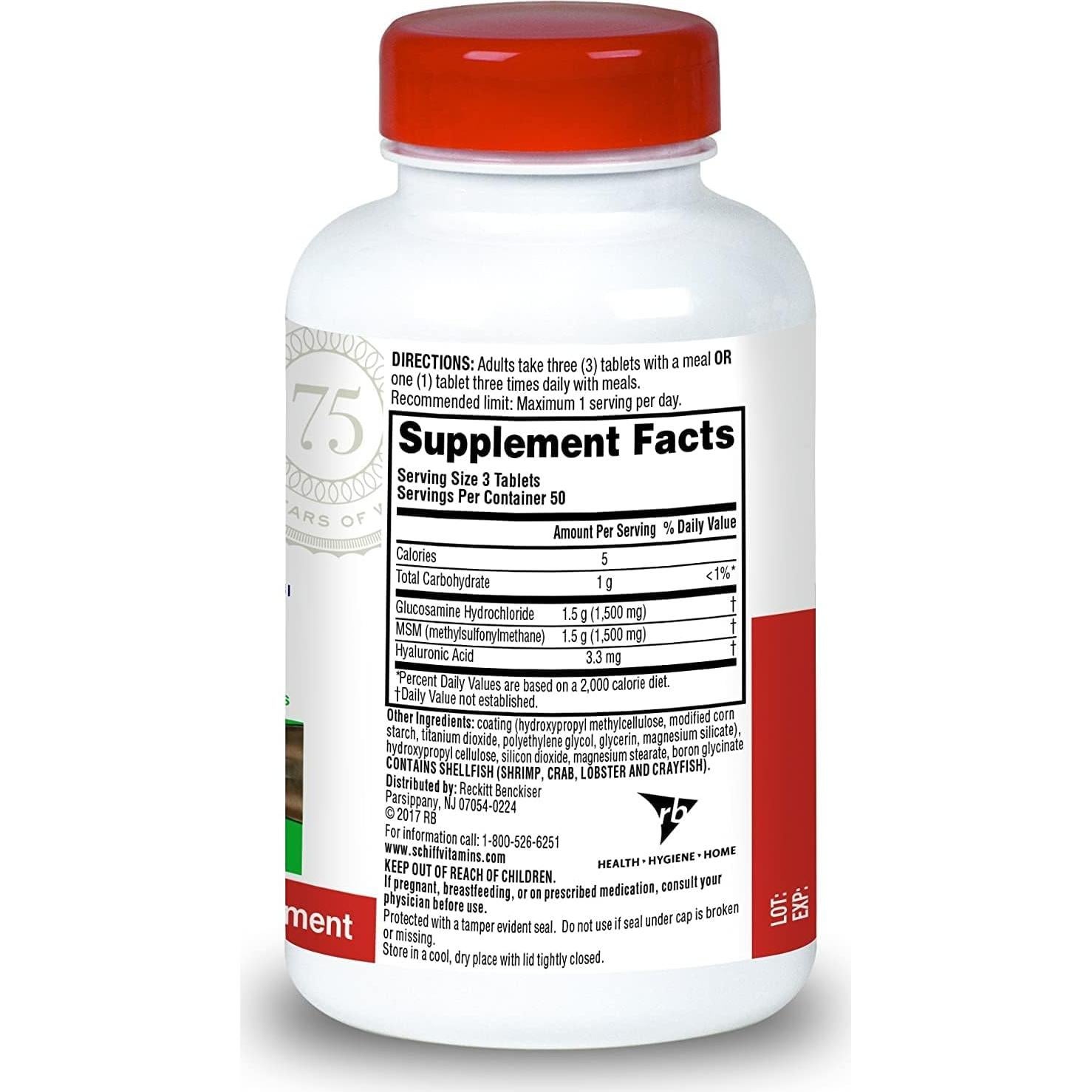 Suplemento Articular Schiff Glucosamina 1500mg + MSM 150 Tabletas