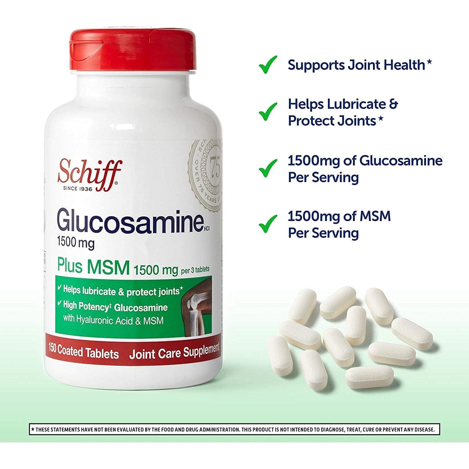 Suplemento Articular Schiff Glucosamina 1500mg + MSM 150 Tabletas