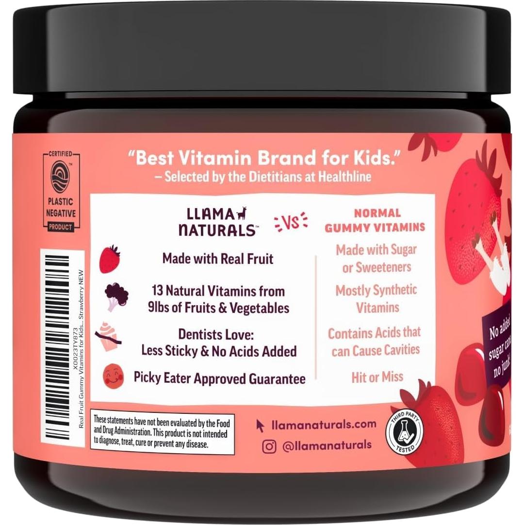 Gomas Multivitamínicas Veganas Llama Naturals Niños Fresa 90 Unidades