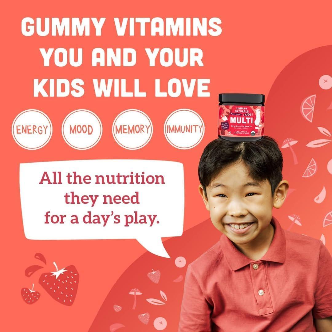 Gomas Multivitamínicas Veganas Llama Naturals Niños Fresa 90 Unidades