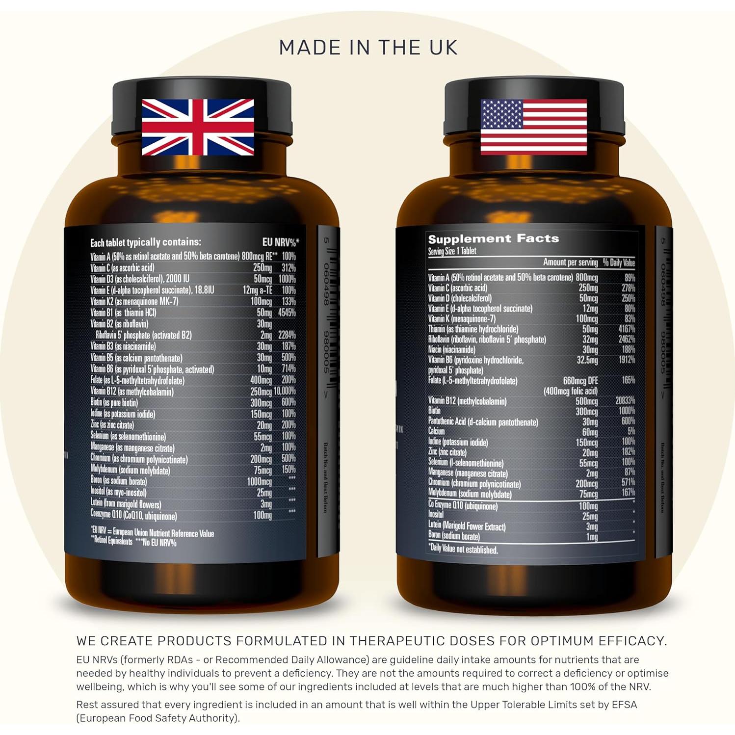 Multivitaminas Veganas Inessa 60 Tabletas CoQ10 D3 K2 Zinc