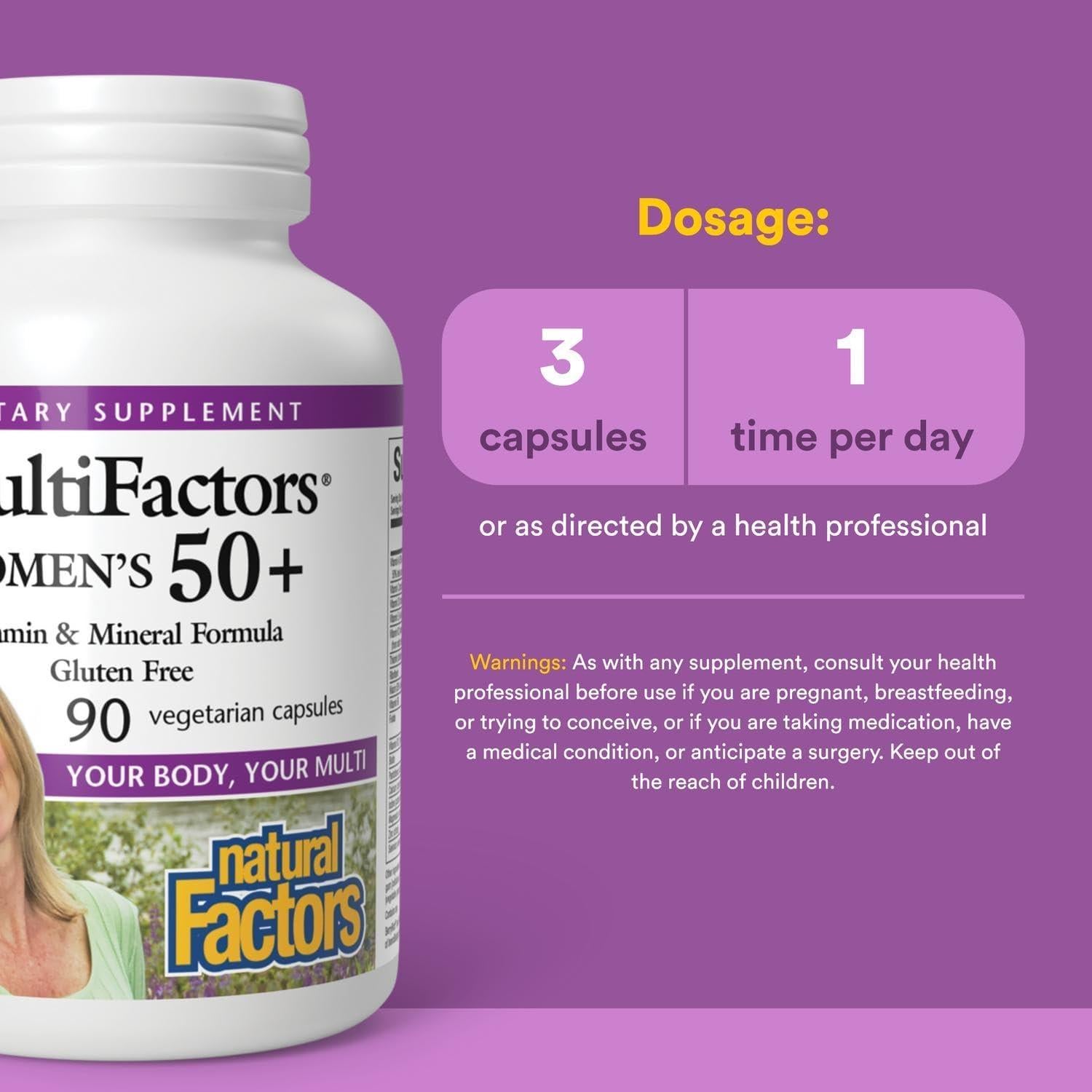 MultiFactores Multivitaminas y Minerales Mujeres 50+ 90 Cápsulas