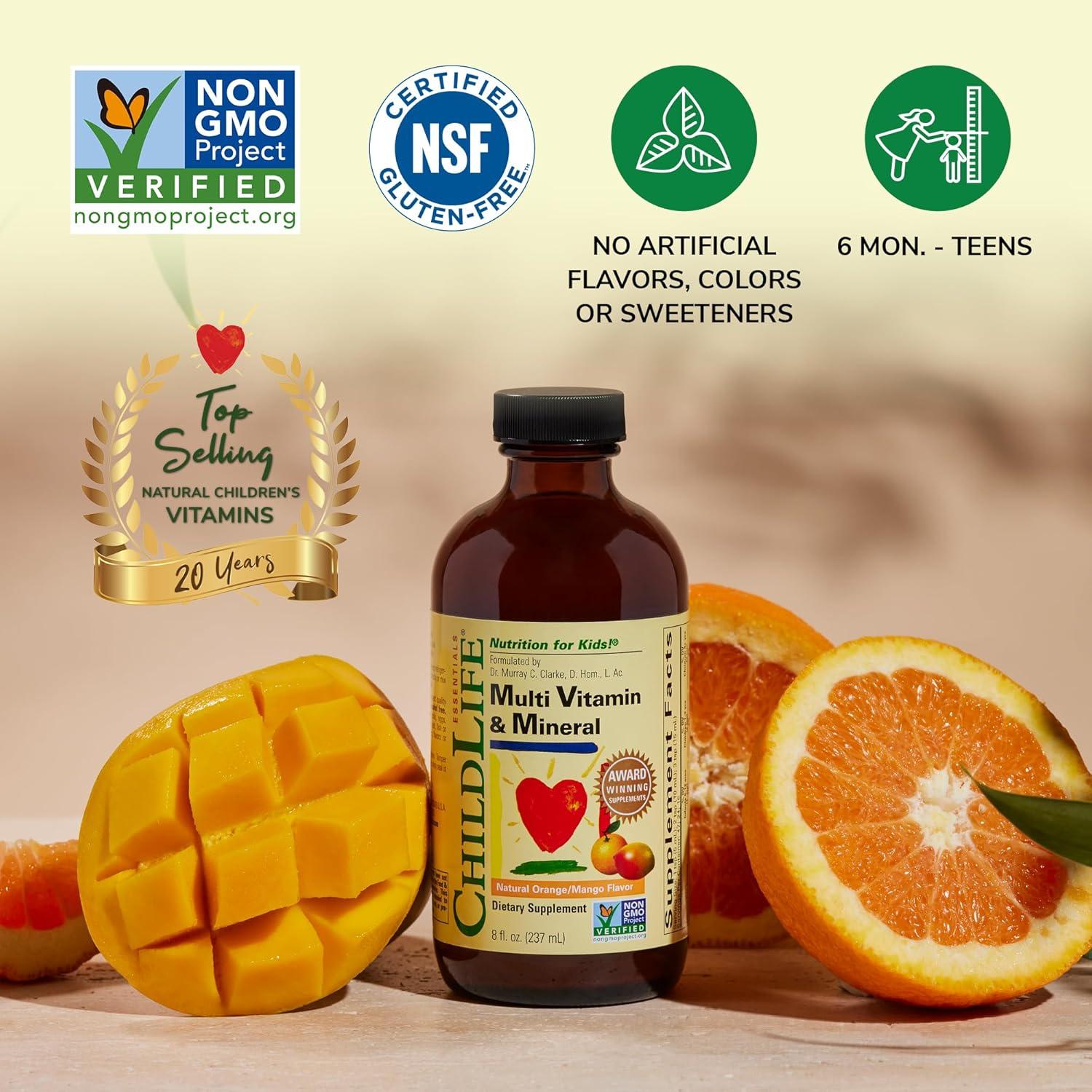 Vitaminas Líquidas para Niños CHILDLIFE 236.6 ml Naranja Mango
