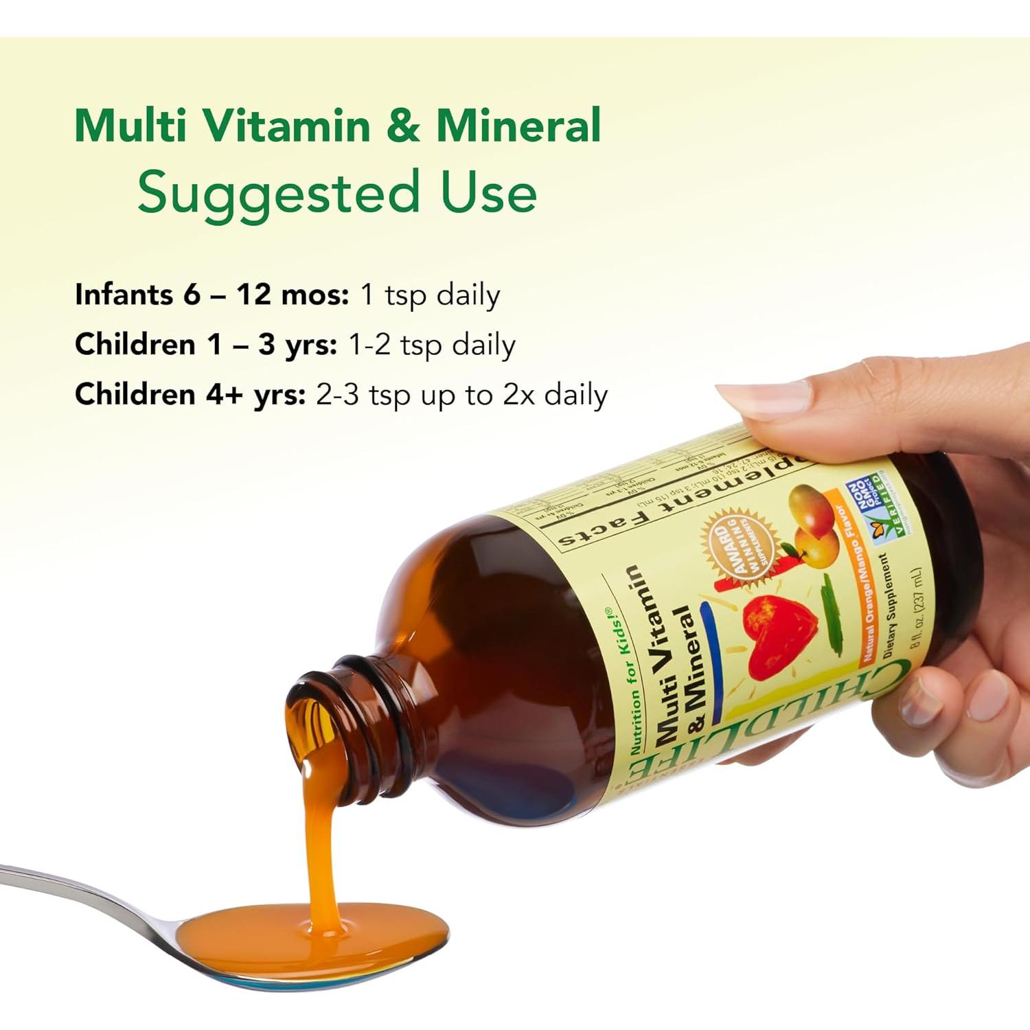 Vitaminas Líquidas para Niños CHILDLIFE 236.6 ml Naranja Mango
