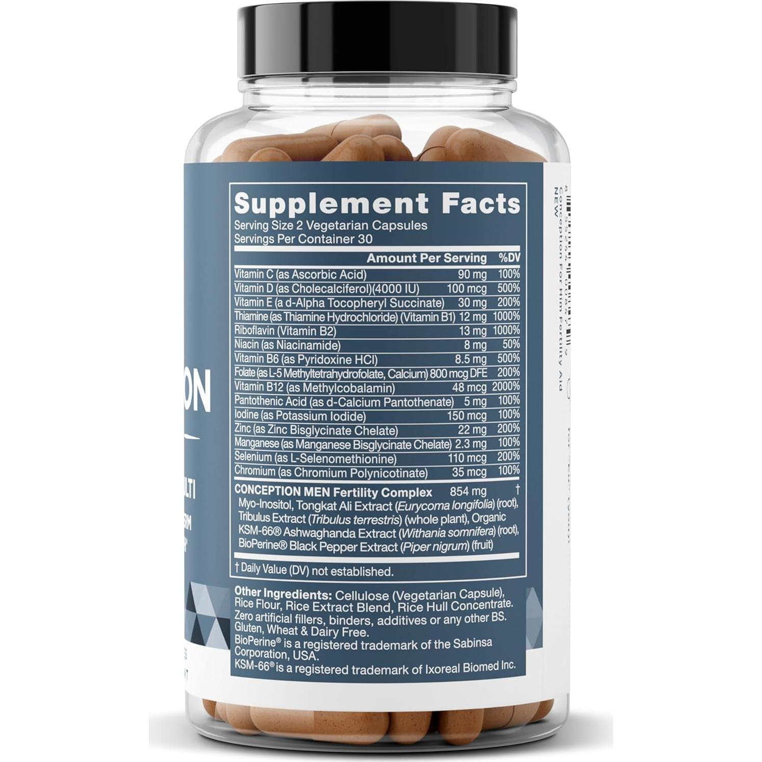 Suplemento de Fertilidad Masculina Eu Natural 60 Cápsulas