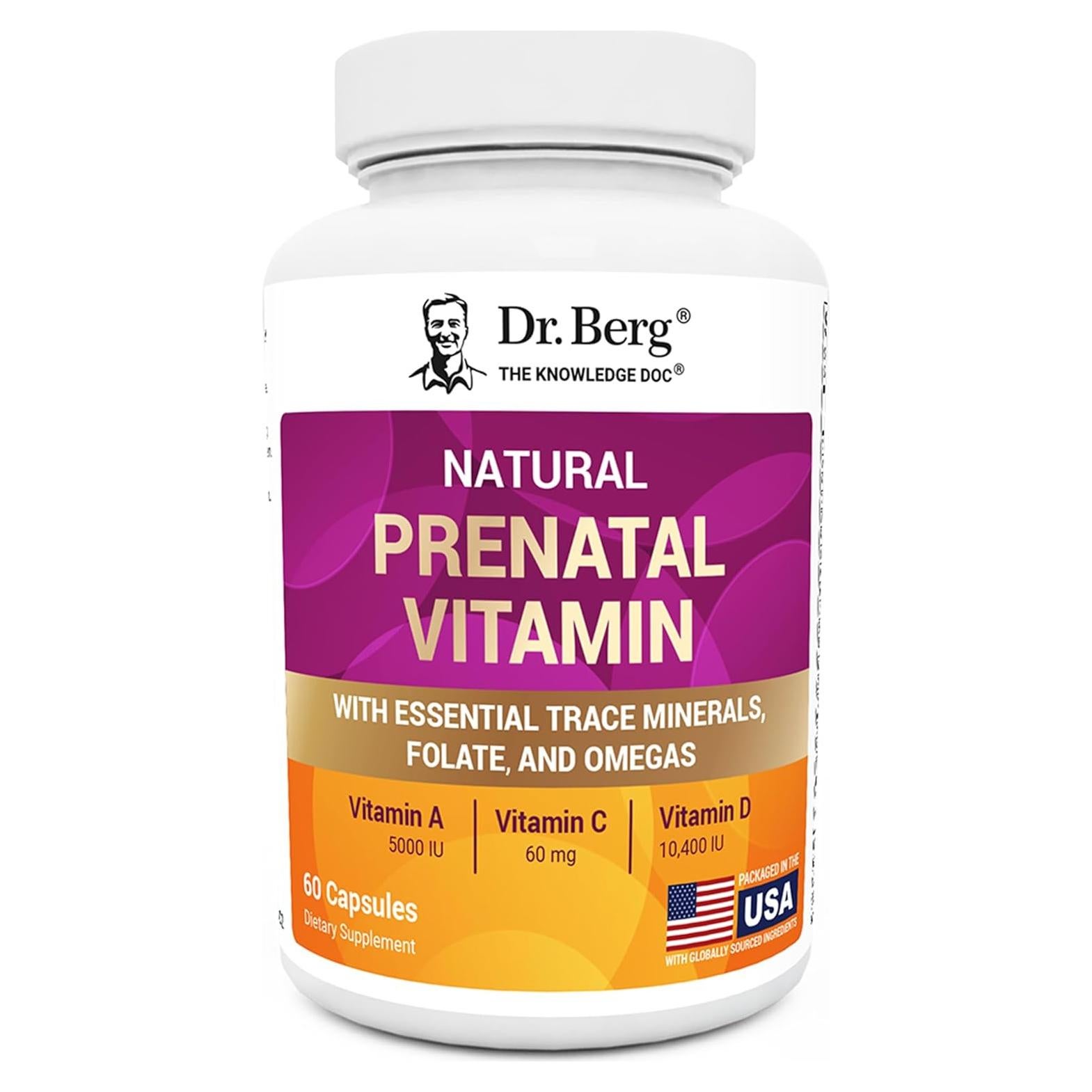 Vitaminas Prenatales Dr. Berg 60 Cápsulas - Folato y Superalimentos