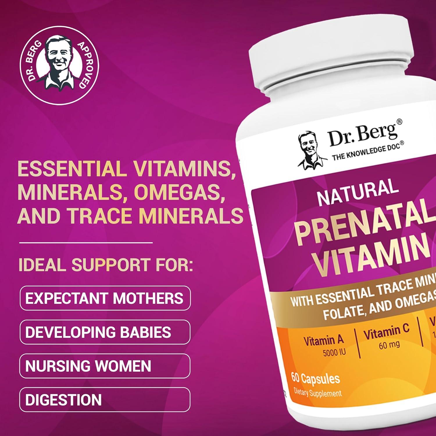 Vitaminas Prenatales Dr. Berg 60 Cápsulas - Folato y Superalimentos