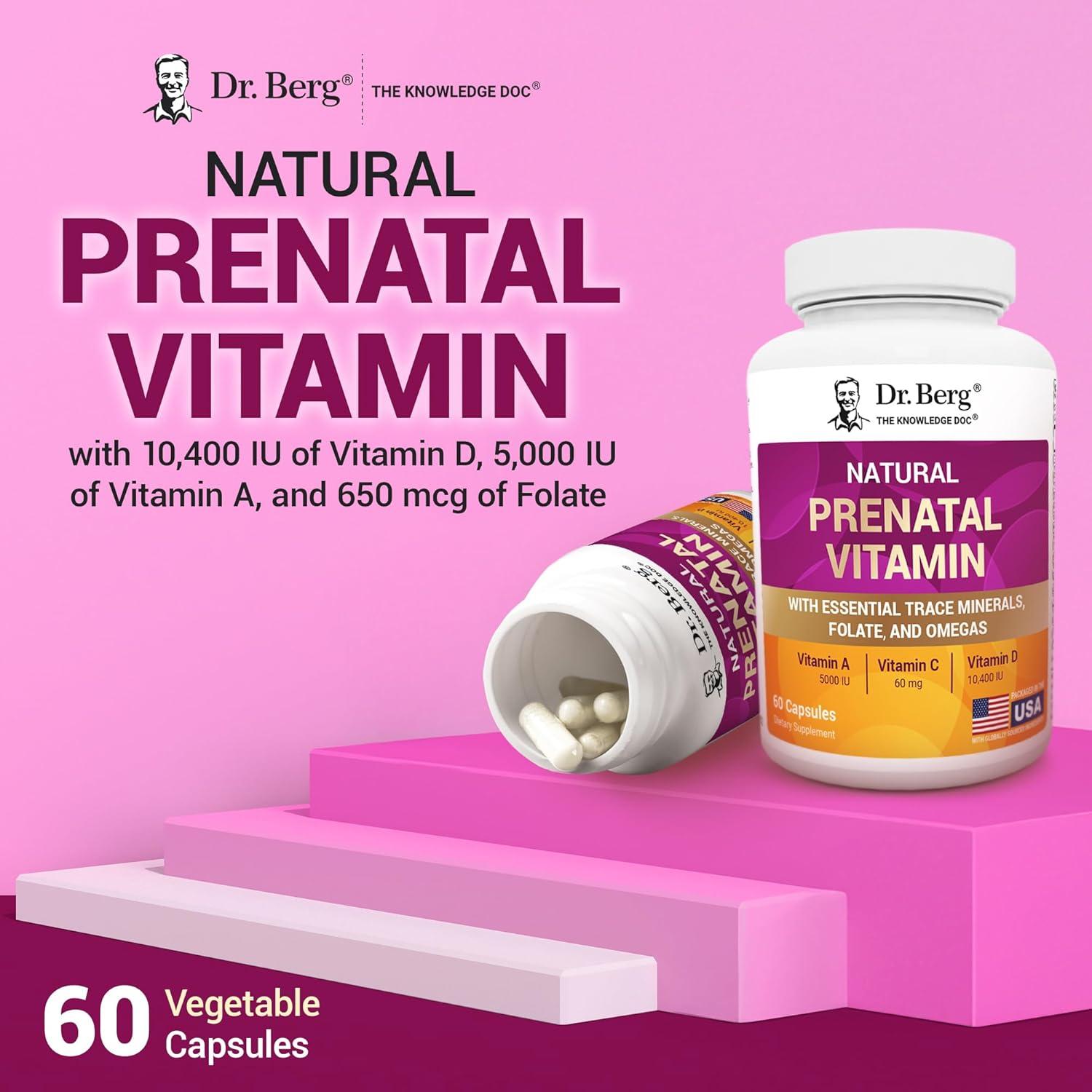 Vitaminas Prenatales Dr. Berg 60 Cápsulas - Folato y Superalimentos