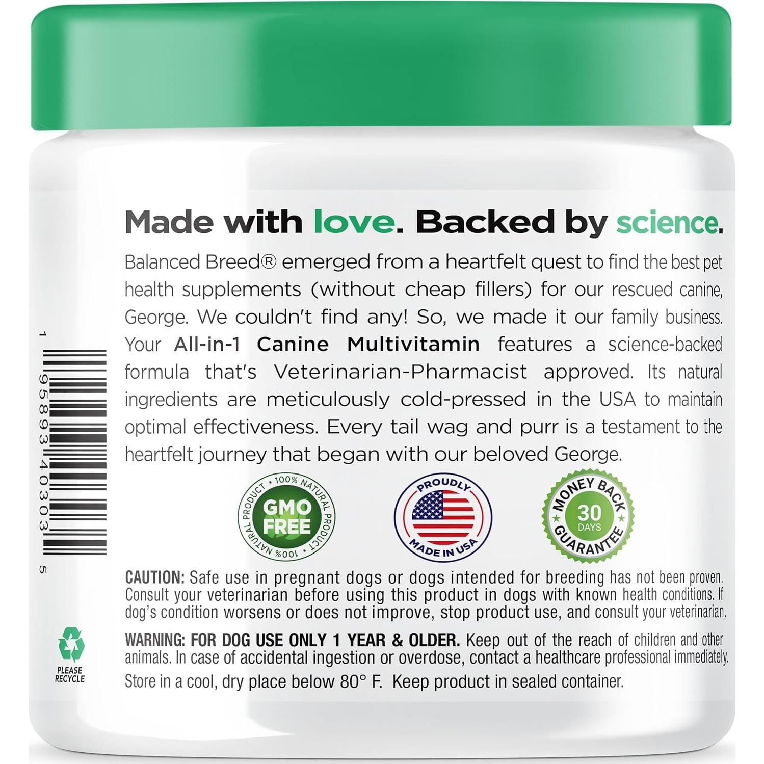 Suplemento Multivitamínico para Perros Balanced Breed 226g