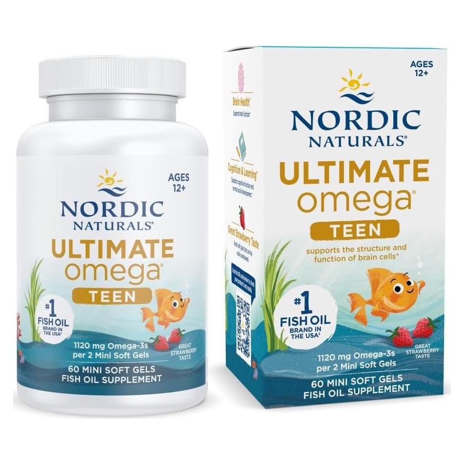 Omega 3 Ultimate 2X Adolescente Fresa - 60 Mini Gelatinas 1120 mg