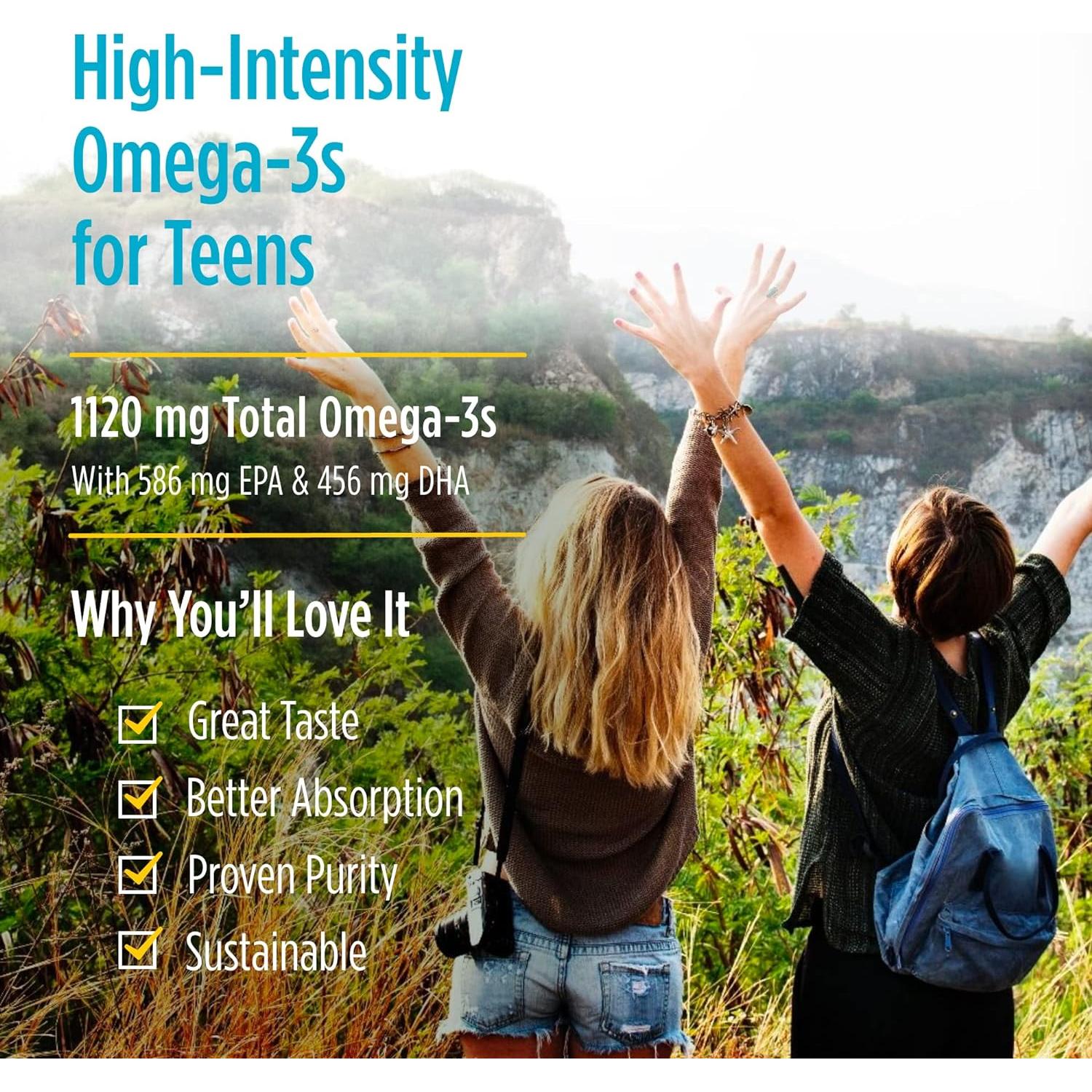 Omega 3 Ultimate 2X Adolescente Fresa - 60 Mini Gelatinas 1120 mg