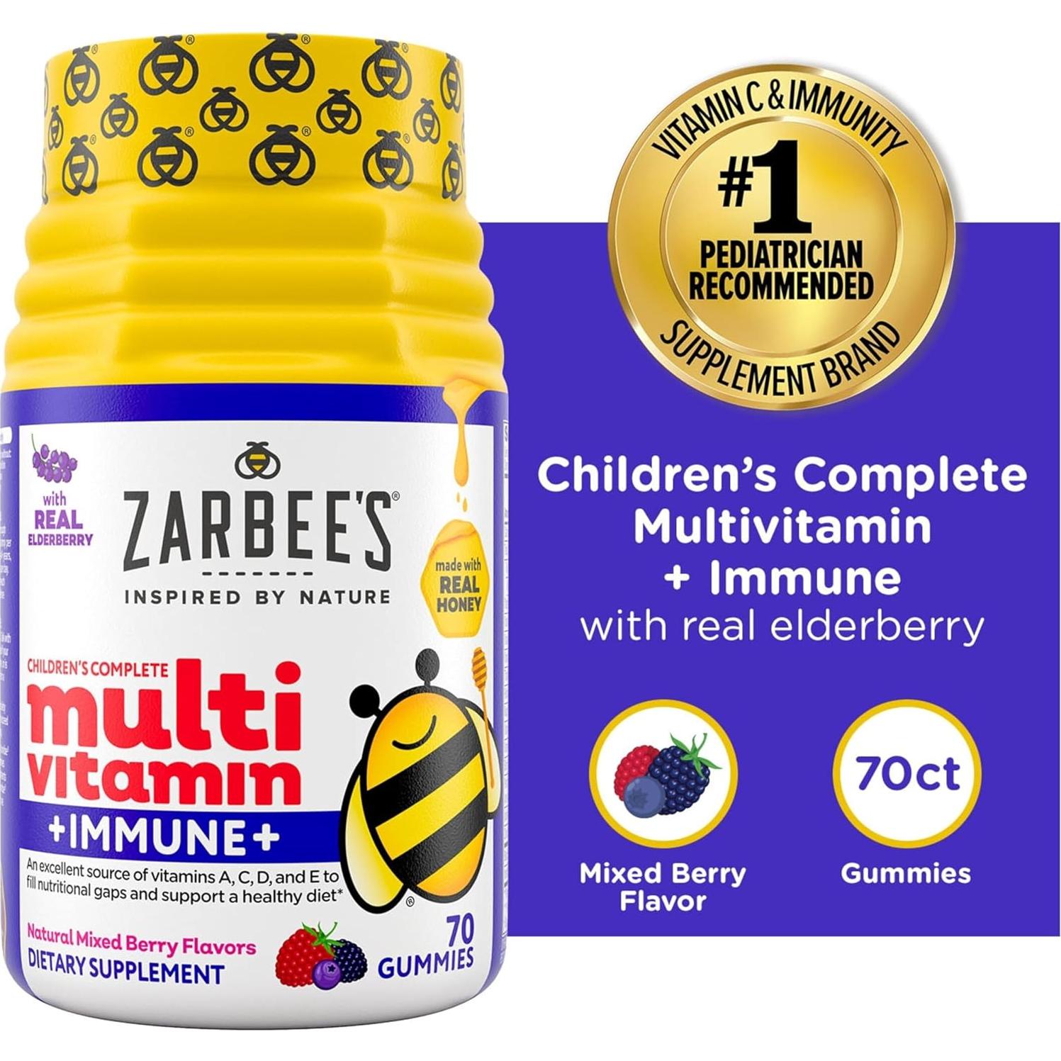 Gomitas Multivitamínicas Zarbee para Niños 70 Unidades