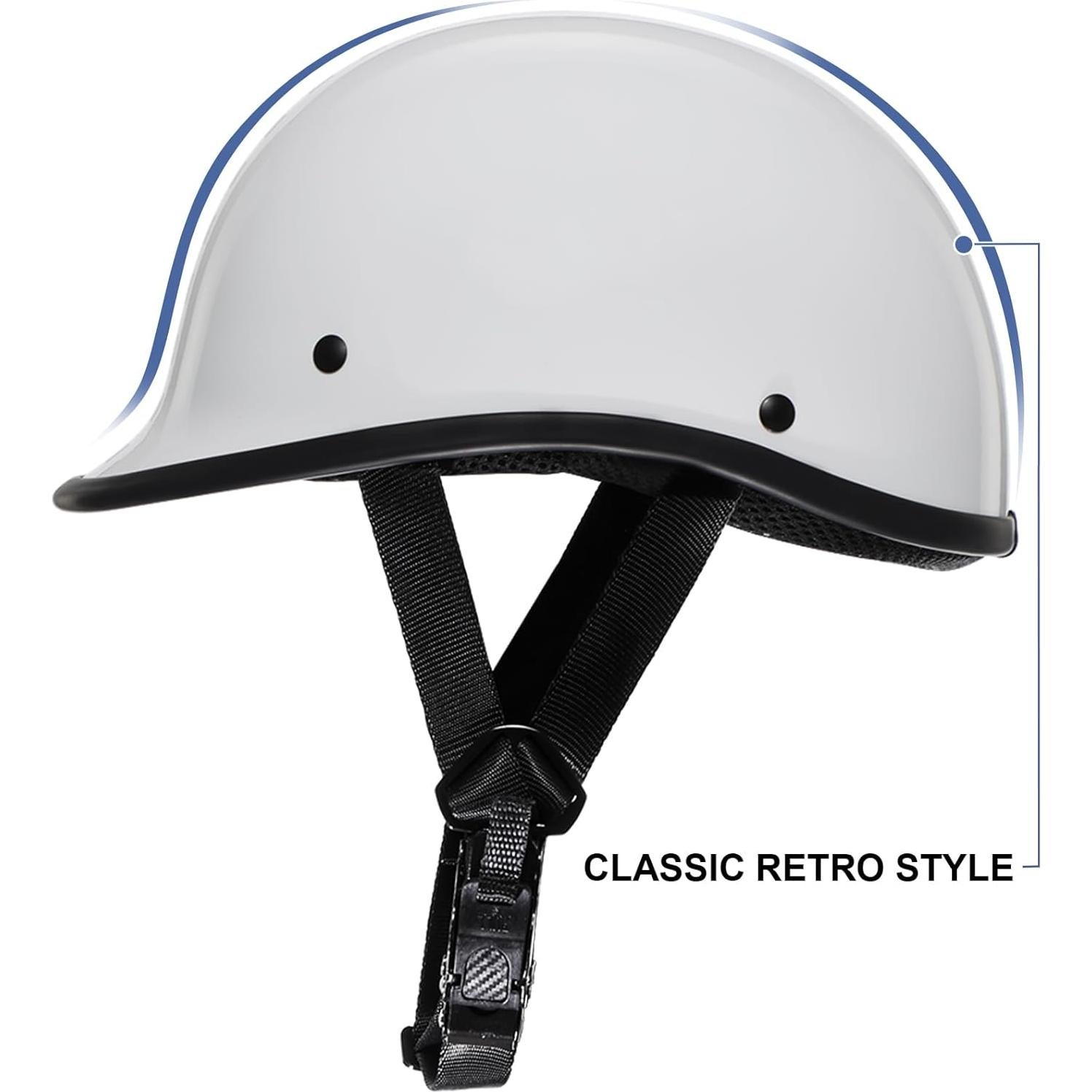 Casco de Moto TRIANGLE H01 Half Face Negro y Blanco